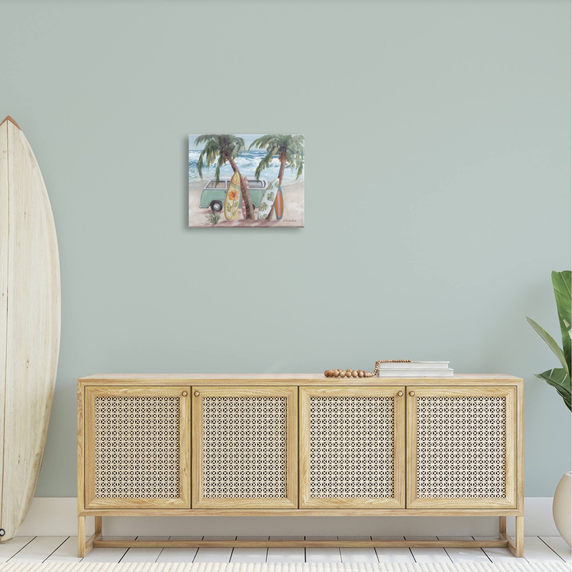 Stupell Industries Summer Waves Tropical Van Surfboards Canvas Wall Art